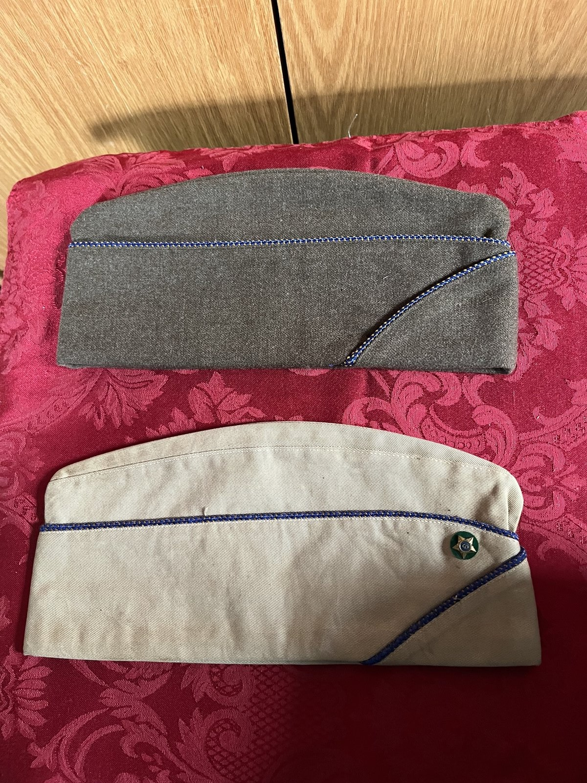 WW2 US Army Air Force AAF Officer Garrison Cap Sterling Wings Lewis Brown Wool 7 - Image 6