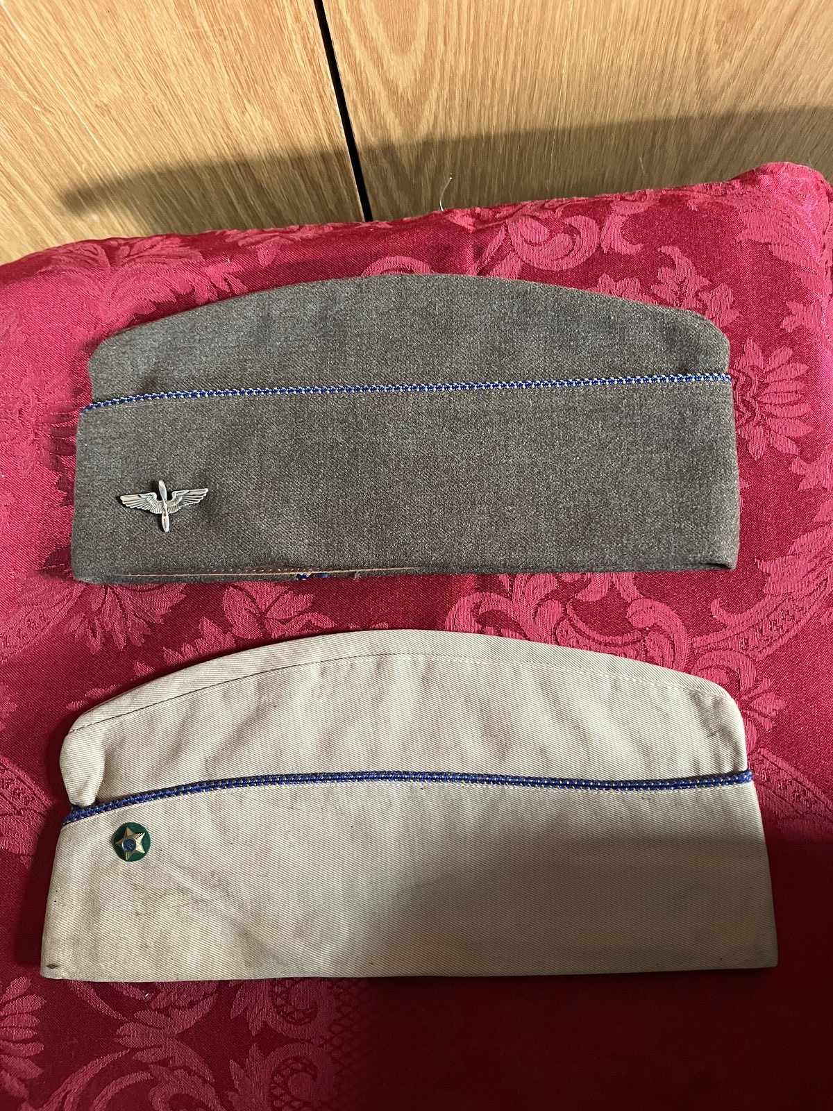 WW2 US Army Air Force AAF Officer Garrison Cap Sterling Wings Lewis Brown Wool 7 - Image 11