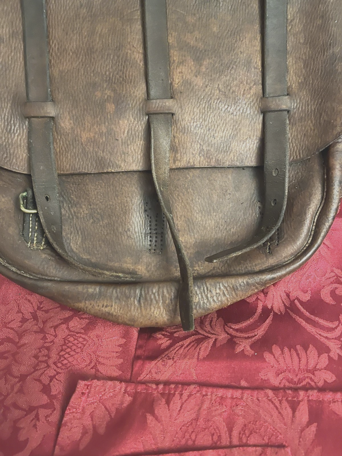 Original WW1 US McClellan Russet Leather Saddlebags Trooper Signed Cavalry Gear - Image 7