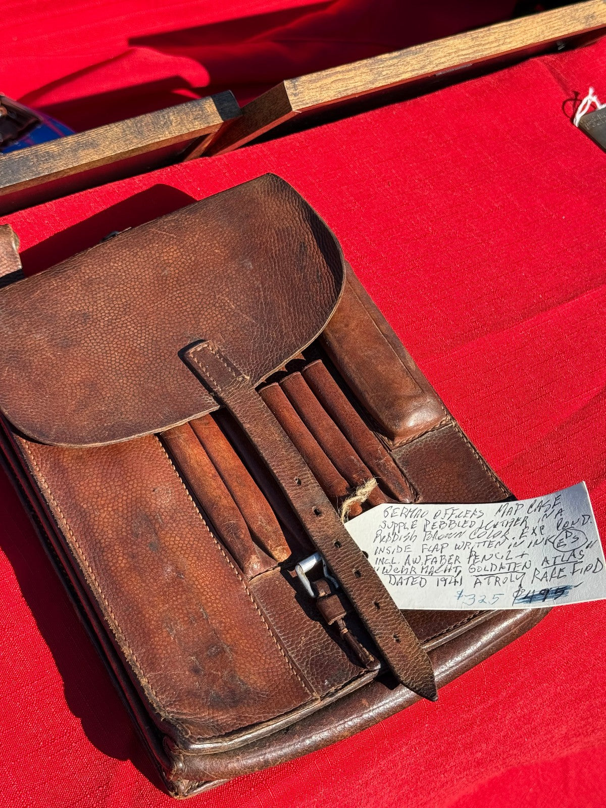 Mint Condition WW2 German Wehrmacht Officer's Map Case with 4'x4' Military Map