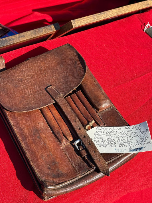 Mint Condition WW2 German Wehrmacht Officer's Map Case with 4'x4' Military Map