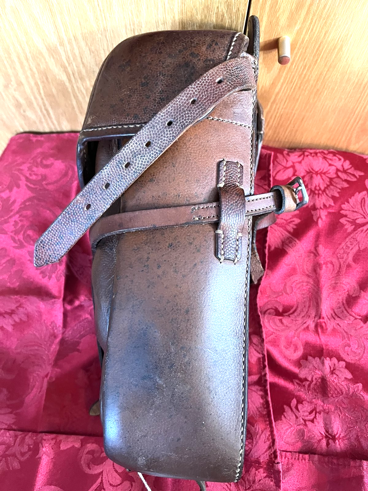 WW2 German Wehrmacht Cavalry Saddlebag Brown Leather JSO 1943 Eagle Stamped 5 - Image 3