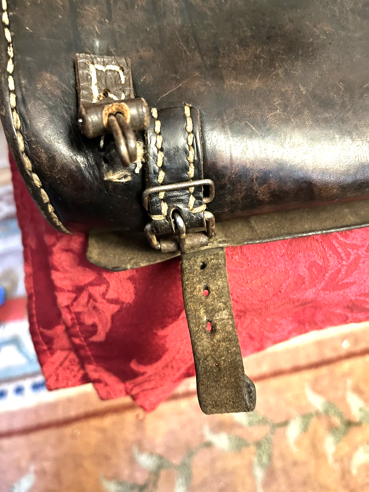 Pre-WW2 German Youth Leather School Bag Backpack Brown Tin Drum Movie Prop - Image 3